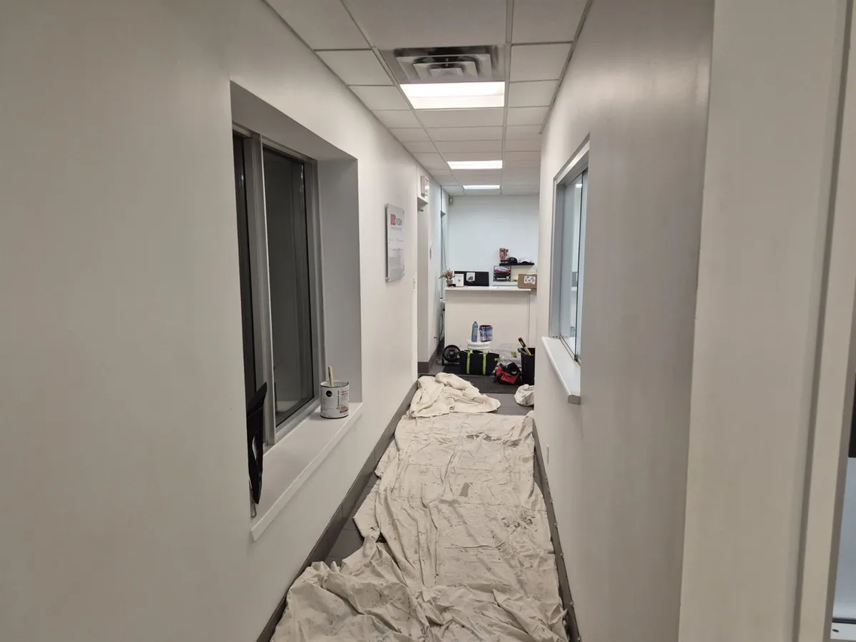 Office and showroom preparation — Hallway protection