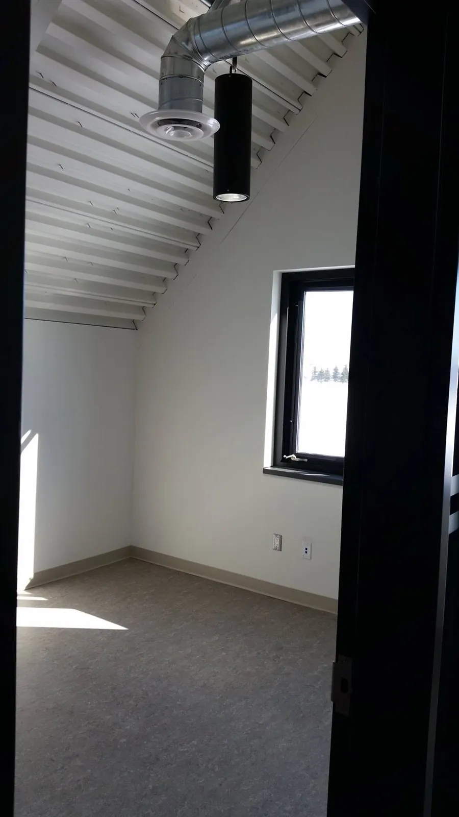 White ceilings and dark accents