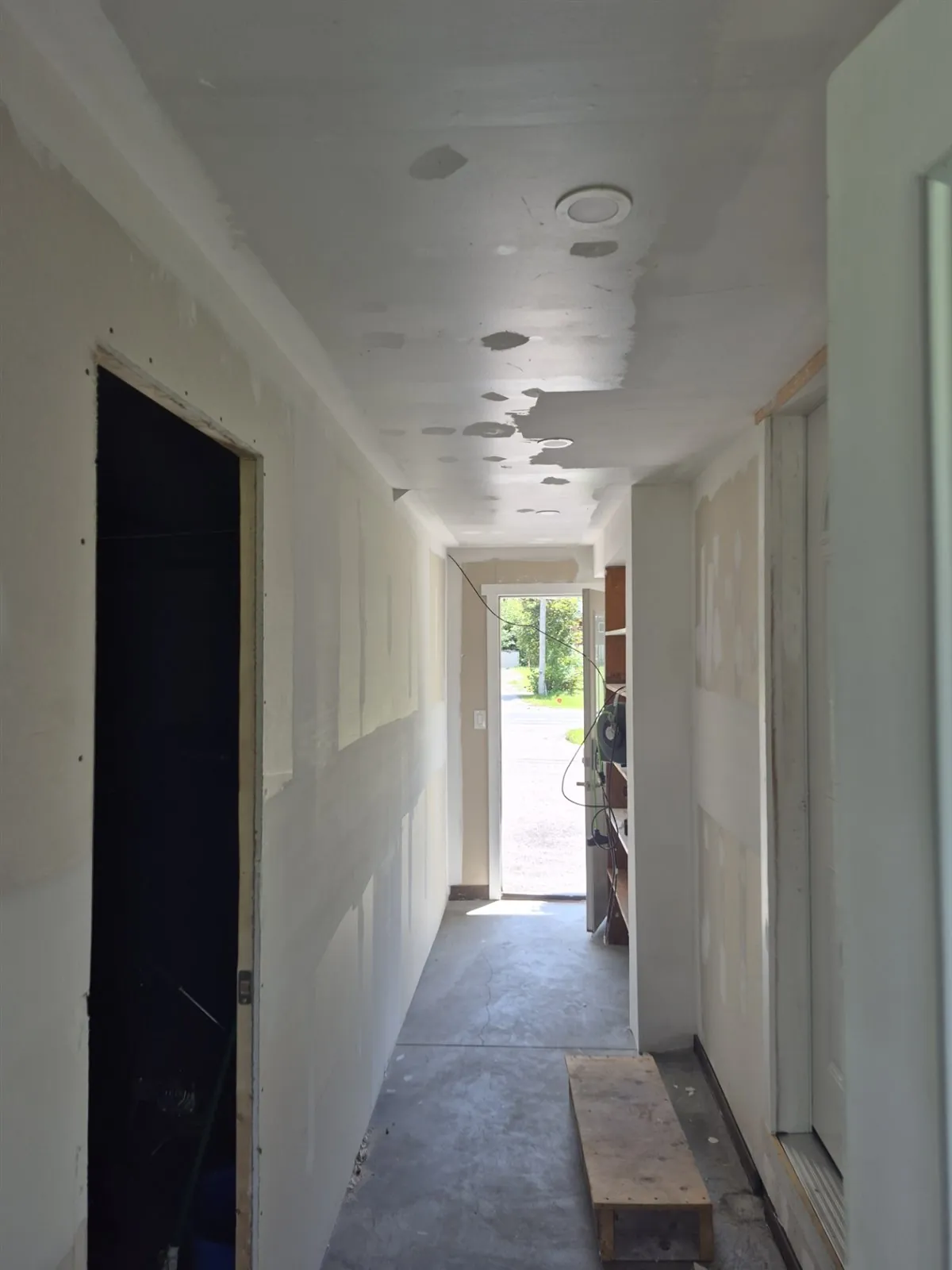 Hallway wall and ceiling preparation