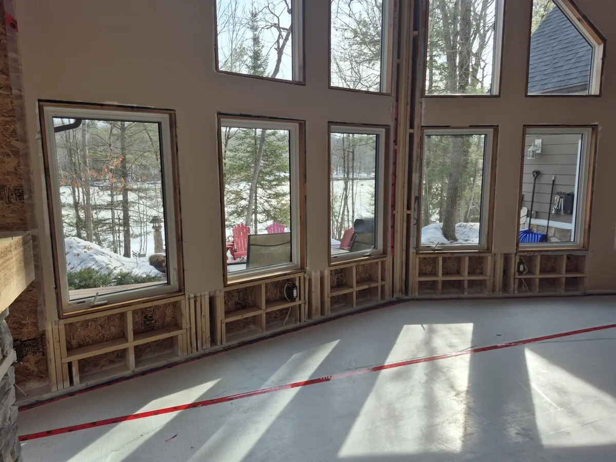 Vaulted interiors, transformed — Before · tall windows